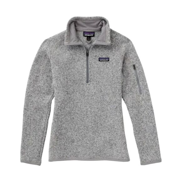 Patagonia Quarter Zip Pullover Better Sweater Fleece Women's sz S in White Birch - Picture 1 of 14
